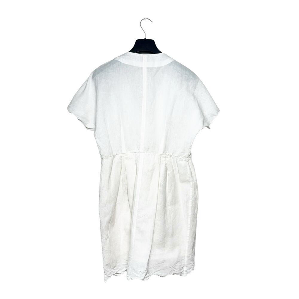 Thierry Colson BB scalloped pleated cotton and linen-blend mini dress Large - Picture 4 of 10